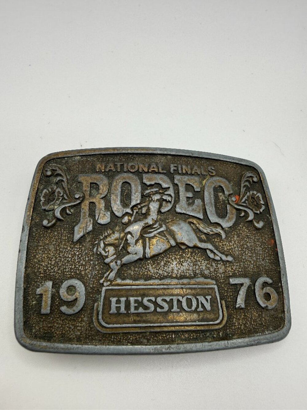 Vintage 1976 Hesston National Finals Rodeo Belt Buckle